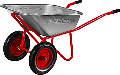 Тачка строительная двухколесная ЗУБР 110 л, 200 кг, Т-22 (39950)