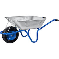 Тачка строительная ПТ-250, ЗУБР 130 л, 250 кг, одноколесная, с широким пневматическим колесом (39907)