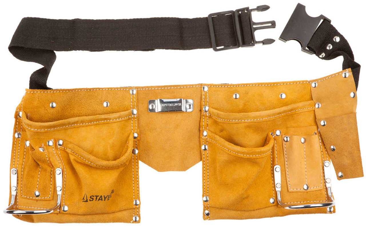Пояс для инструментов STAYER 10 карманов, кожаный, петля (скоба) для крупного инструмента (38510), фото 1