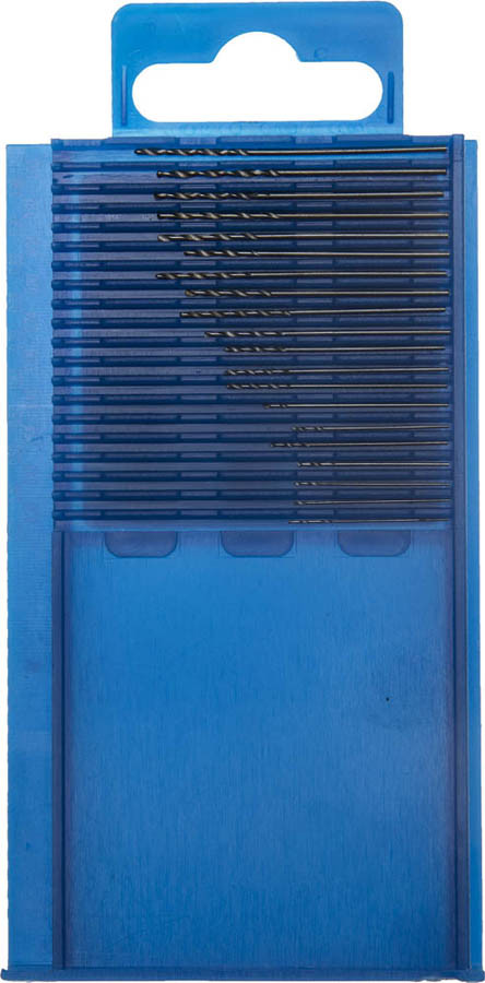 Набор сверл по металлу ЗУБР 20 шт. (Ø 0,33-1 мм), Р6М5, спираль шлифованная У-образная (4-29625-H20-P), фото 1