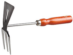 Мотыжка садовая, Grinda, 260 мм, 3 зубца, нержавеющая сталь, деревянная ручка (8-421135_z01)