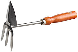 Мотыжка садовая, Grinda, 270 мм, 3 зубца, нержавеющая сталь, деревянная ручка (8-421139_z01)