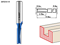 Фреза пазовая прямая, ЗУБР 6 x 19 мм, хвостовик 8 мм, по дереву (28753-6-19)