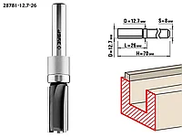 Фреза пазовая прямая с верхним подшипником, ЗУБР 12.7 x 26 мм, хвостовик 8 мм,по дереву (28781-12.7-26)