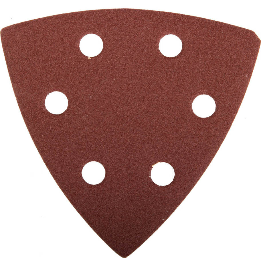 Треугольник шлифовальный ЗУБР Р180, 6 отверстий, 93 х 93 х 93 мм, 5 шт., универс. на велкро основе (35583-180), фото 1