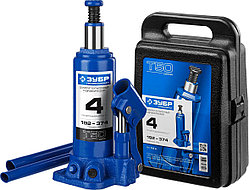 Домкрат бутылочный  T50, ЗУБР, 4 т., в кейсе, 192-374 мм, серия "Профессионал" (43060-4-K_z01)