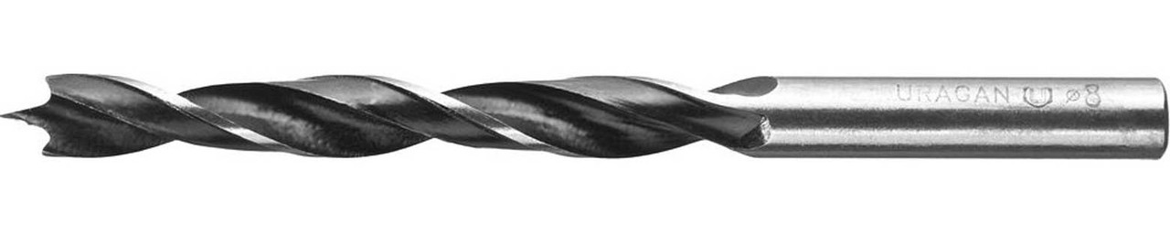 Сверло по дереву спиральное URAGAN d=8 x 110/65 мм (29419-110-08)