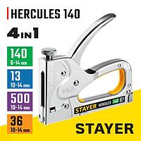 Степлер стальной STAYER,  4 в 1 HERCULES-140, скобы тип 140, 300, 500, 36 (31510_z02)