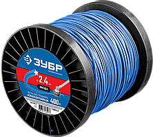 Леска для триммера "звезда", ЗУБР диаметр 2.4 мм, длина 400 м, серия "Профессионал" (71025-2.4)