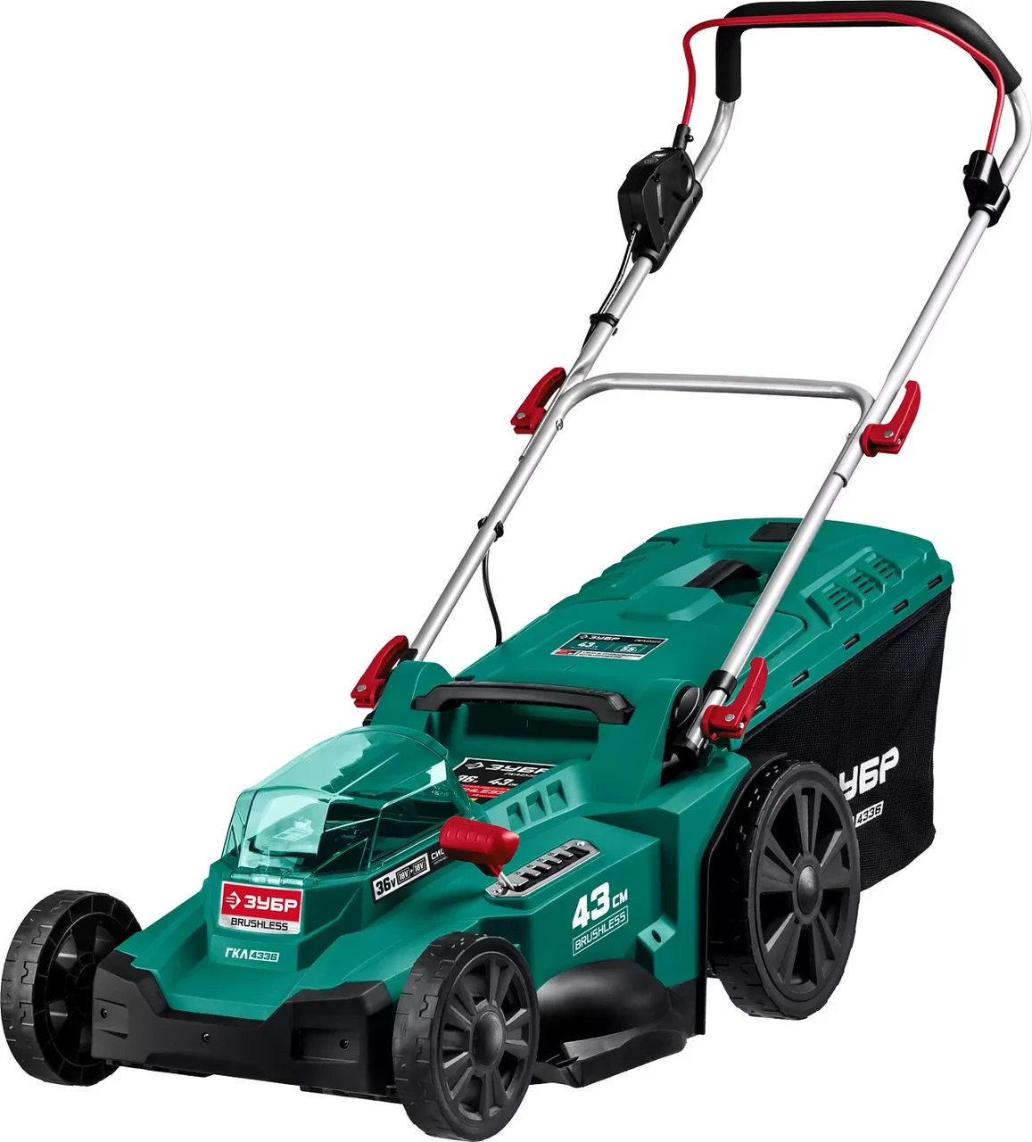 Газонокосилка бесщеточная, ЗУБР 36В, без аккумулятора, серия "Мастер" (ГКЛ-4336), фото 1