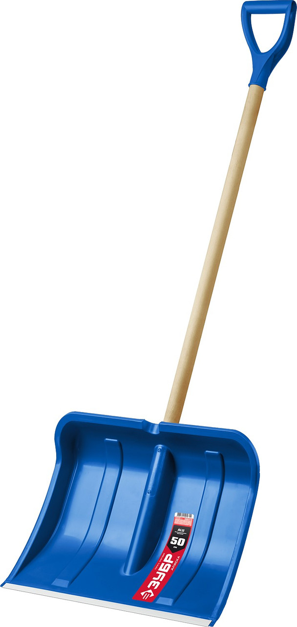 Лопата снеговая ЗУБР, 500 мм, пластиковая с алюм. планкой, деревянный черенок, АЛЯСКА (39923_z01) - фото 1 - id-p108756741