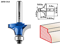 Фреза кромочная калевочная №1, ЗУБР 31.8 x 15 мм, радиус 9.5 мм, по дереву (28701-31.8)