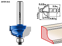 Фреза кромочная калевочная №7, ЗУБР 28.6 x 14.3 мм, радиус 6.35 мм, по дереву (28709-28.6)