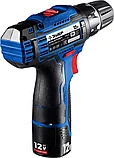 Дрель-шуруповерт ЗУБР 12 В + LED фонарь, 2 аккумулятора (2Ач), в кейсе, серия "Профессионал" (DL-121-22F), фото 6