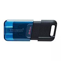 Флэш-накопитель Kingston 64Gb DT80M/64GB Data Traveler 80M (Blue-Black)