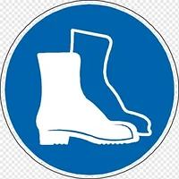 Знак "Рабоать защитной обуви "