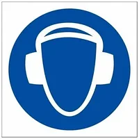 Знак "Работать в защитых наушниках"