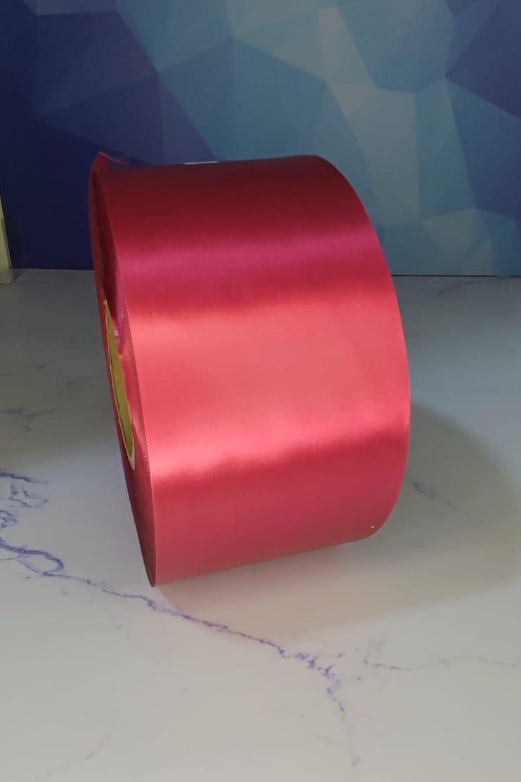 Текстильная лента полиэстер-сатин100мм*200м.( темно-красный)