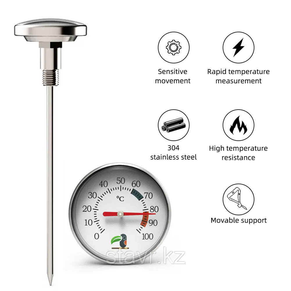 Термометр Щуп 10 см, металл 0-100 гр - фото 1 - id-p108763515