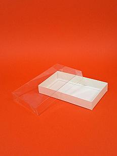 Коробка белая с пластиковой крышкой размер 14*9*2,5