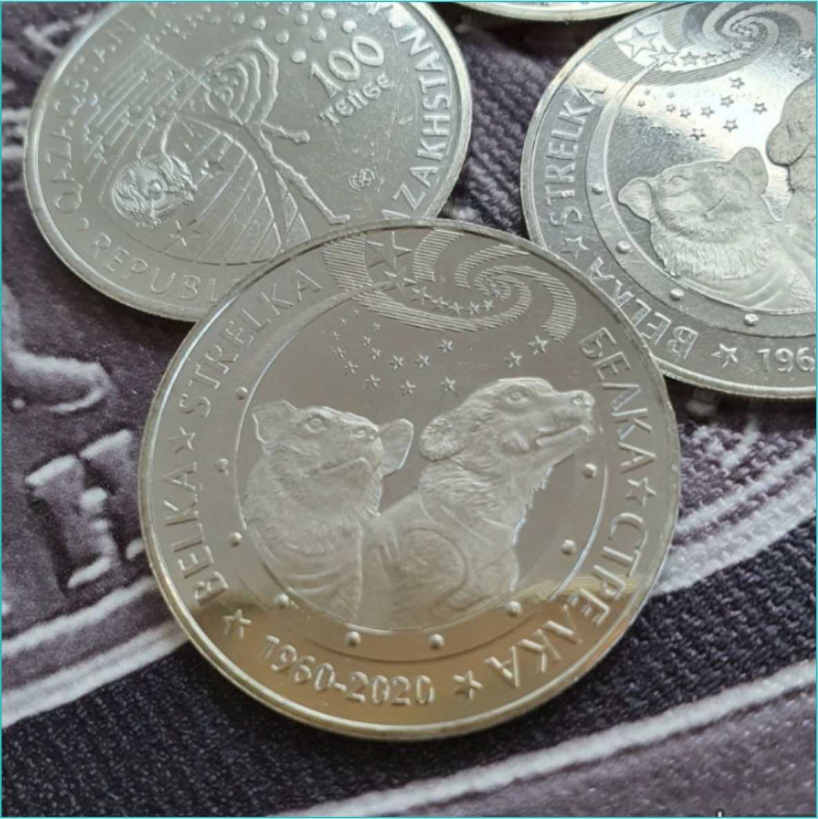 Монета "Белка и стрелка" (100 тенге) - фото 3 - id-p108763805