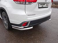 Защита задняя (уголки двойные) 60,3/42,4 мм ТСС для Toyota Highlander 2017-2020