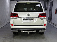 Защита задняя (уголки) 76,1 мм ТСС для Toyota Land Cruiser 200 EXCALIBUR 2017-