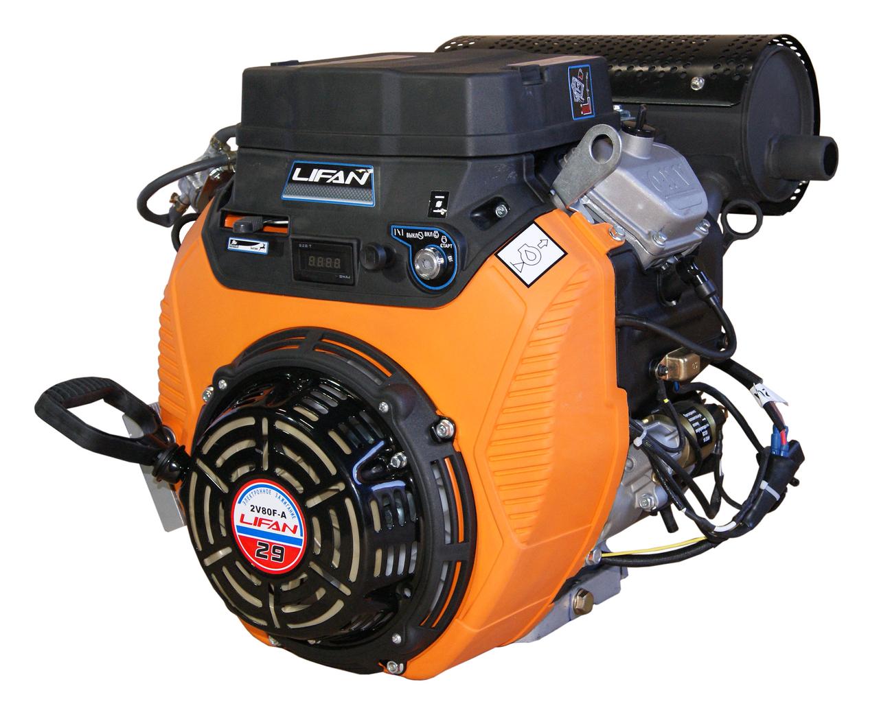 Двигатель LIFAN 2V80F-2A PRO 20A (29 л.с., вал 25мм, эл. стартер, катушка 20А)