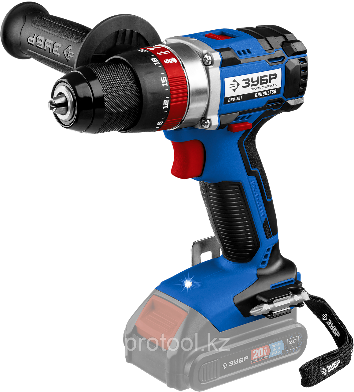 ЗУБР 20В бесщеточная ударная дрель-шуруповерт, без АКБ, в коробке, Профессионал. DBS-201