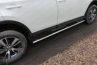 Пороги овальные с накладкой 120х60 мм ТСС для Toyota RAV4 2015-2019