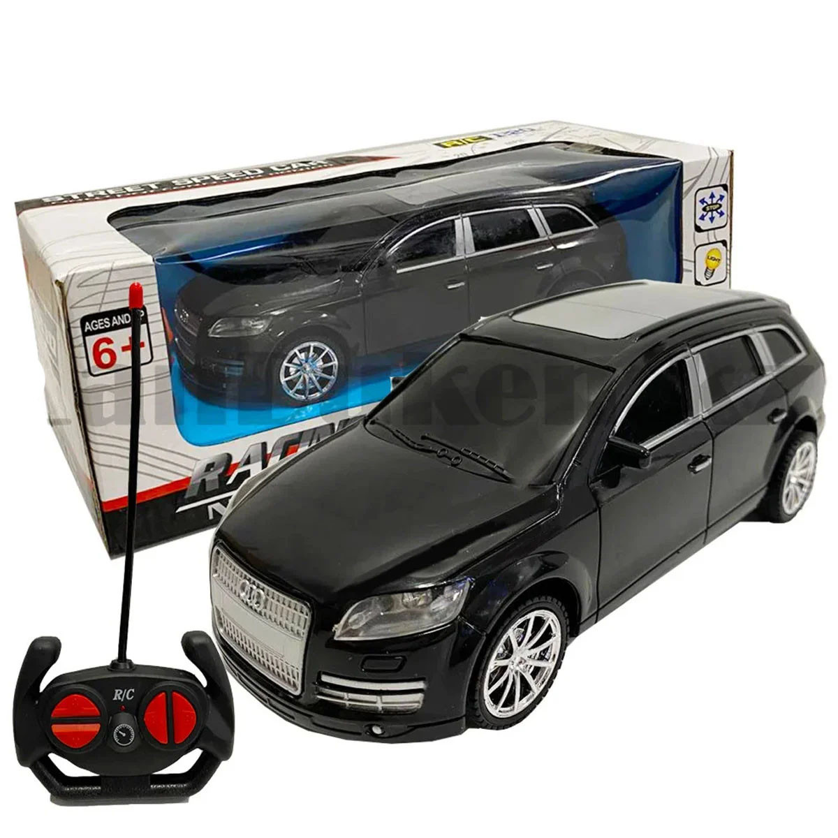 Радиоуправляемая машинка на батарейках со световым эффектом Street speed car Audi 1:20 черная - фото 1 - id-p85214293