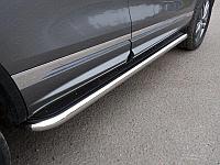 Пороги с площадкой (нерж. лист) 60,3 мм ТСС для Volkswagen Touareg R-Line 2014-