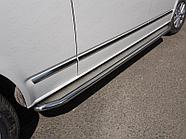 Пороги с площадкой (нерж. лист) 42,4 мм ТСС для Volkswagen Caravelle 2017-