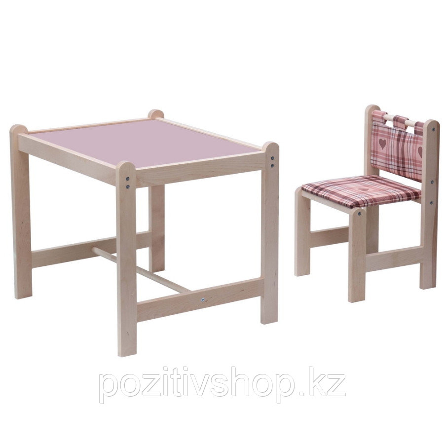 Детский стол и стул Гном Малыш-2 Симпатия розовая - фото 1 - id-p108815742