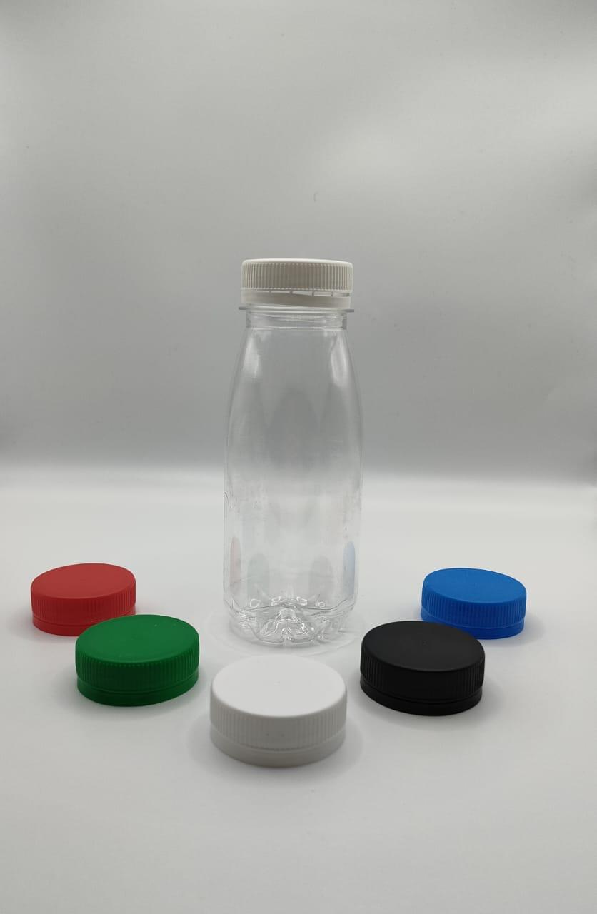 Бутылка 200мл 38мм прозрачная круглая+крышка (100шт в мешке, 1,7кг, ДШВ 55*50*14см) - фото 1 - id-p108827061