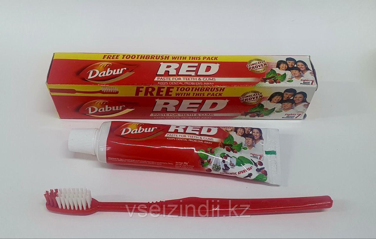 Зубная паста Ред Дабур (зубная щётка в подарок), 80 грамм, Индия