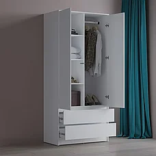 Шкаф распашной Квазар , 90.2х51.4х220 см , белый, фото 2
