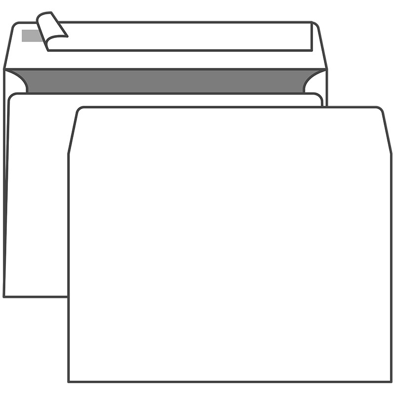 Конверт С4 KurtStrip (229 х 324 мм) белый, удаляемая лента, внутренняя запечатка