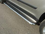 Пороги с площадкой (нерж. лист) 60,3 мм ТСС для Skoda Yeti 2014-