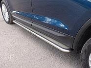 Пороги с площадкой (нерж. лист) 42,4 мм ТСС для Skoda Kodiaq 2017-