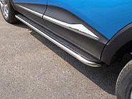 Пороги с площадкой (нерж. лист) 42,4 мм ТСС для Renault Kaptur 2016-