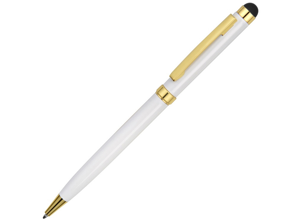 Ручка шариковая Голд Сойер со стилусом, белый - фото 1 - id-p108859406