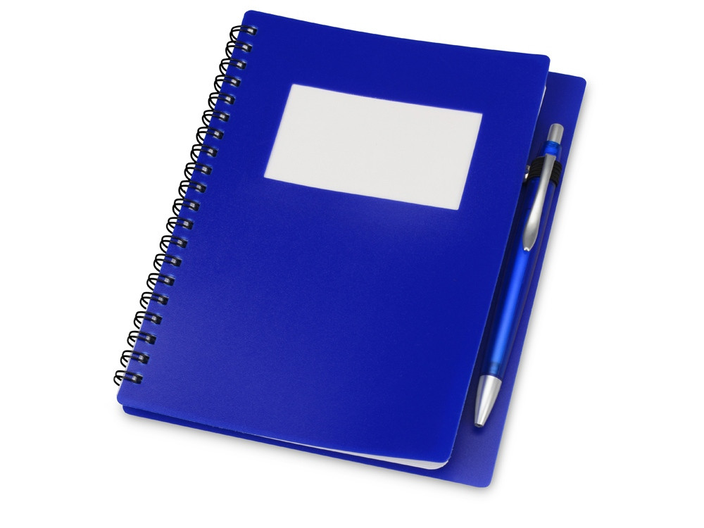 Блокнот Контакт с ручкой, синий - фото 1 - id-p108859535