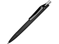 Ручка пластиковая шариковая Prodir ds6prr-Z75 софт-тач, черный с серебристой кнопкой