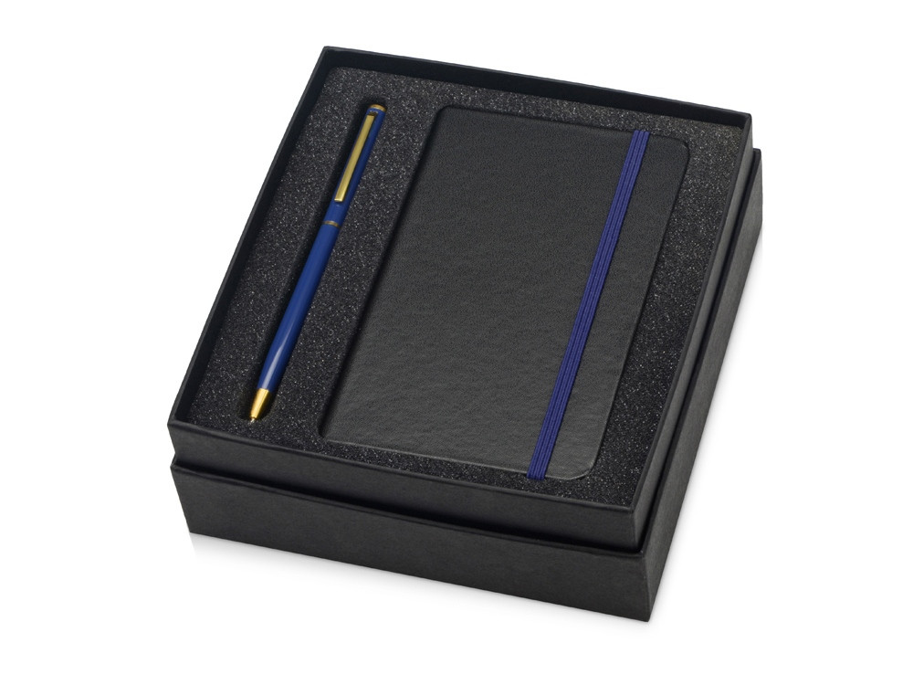 Подарочный набор Reporter с ручкой и блокнотом А6, синий - фото 1 - id-p108863891