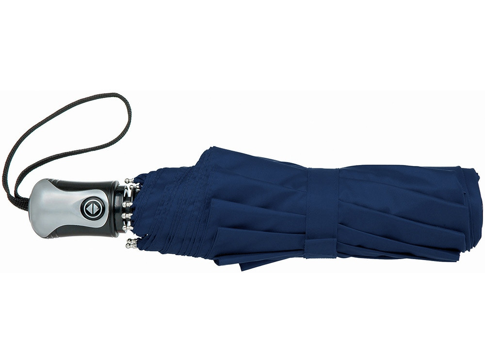 Зонт Alex трехсекционный автоматический 21,5, темно-синий/серебристый - фото 3 - id-p108855021