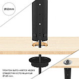 Shelbi Выдвижной-автоматический настольный розеточный блок на 2 розетки 200B, 1 USB, 1 Type-C, серебро, фото 6