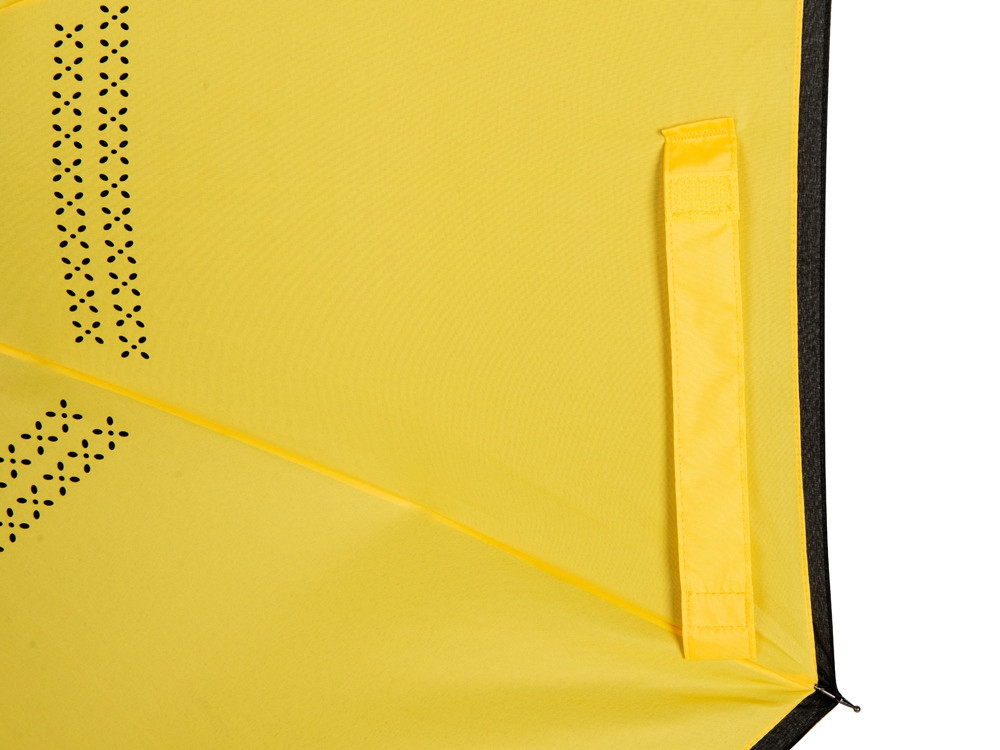 Зонт-трость наоборот Inversa, полуавтомат, черный/желтый - фото 6 - id-p108864109