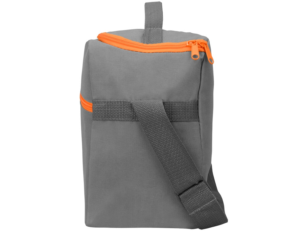Изотермическая сумка-холодильник Classic c контрастной молнией, серый/оранжевый - фото 5 - id-p108864125
