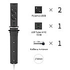 Shelbi Выдвижной-автоматический настольный розеточный блок на 2 розетки 220B, 1 USB, 1 Type-C, серебро, фото 8